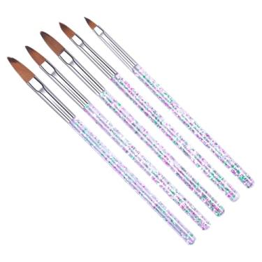 Imagem de Conjunto de 5 pincéis de unhas, escova de gel profissional para reconstrução de unhas de gel, kit de decoração, pincéis de arte de unhas DIY