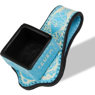 Imagem de YEUEK Suporte de giz magnético de couro, suporte de giz portátil para taco de sinuca com clipe fixo, suporte de giz silencioso para bilhar, estojo de giz para taco de sinuca para acessórios de mesa de