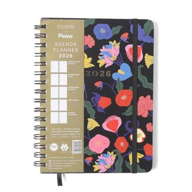 Imagem de AGENDA PLANNER WIRE-O 2026 DOCE FLORADA SEMANAL ANOTACOES A5 PRETO