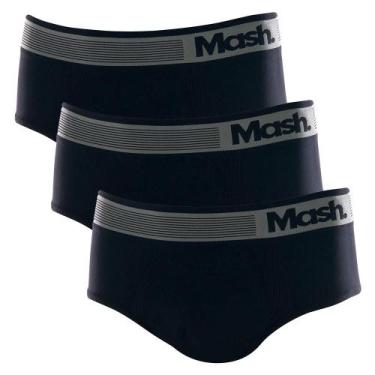 Imagem de Kit 3 Cuecas Slip Mash Microfibra Sem Costura 713.02, Preto, P