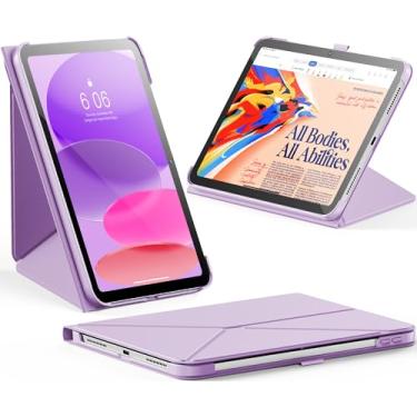 Imagem de INFILAND Capa para iPad (A16) 11ª geração 11 polegadas 2025, iPad 10ª geração 10,9 polegadas 2022 – Capa magnética fina de origami com suporte para lápis, suporte multiangular, despertar/hibernar