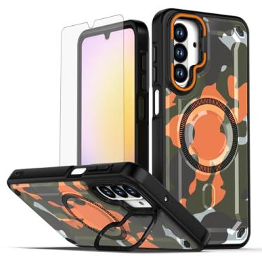 Imagem de Asuwish Capa de celular para Samsung Galaxy A26 5G capa magnética com protetor de tela de vidro temperado e suporte de proteção à prova de choque pintado suporte rígido para celular híbrido A 26 26A