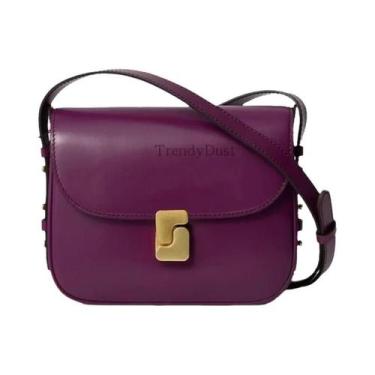 Imagem de Bolsa Transversal Pequena Feminina Em Couro De Vaca De Camada Superior