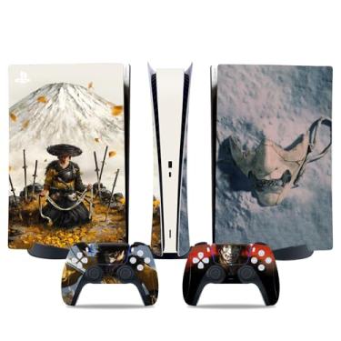 Imagem de MaD Vision Kit de skin extra durável para PlayStation 5 (PS5) Digital | Conjunto de decalque de vinil fosco para console + 2 controles - para Ghost of Yotei Design