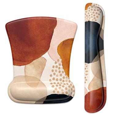 Imagem de ITNRSIIET Mouse pad suporte de pulso teclado descanso de pulso pad ergonômico antiderrapante espuma memória teclado pad fácil digitação alívio da dor perfeito para PC, laptop, jogos, escritório,