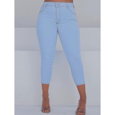 Imagem de Calça Capri Premium Feminina - Jeans Cintura Alta Clara - Taiga, 38
