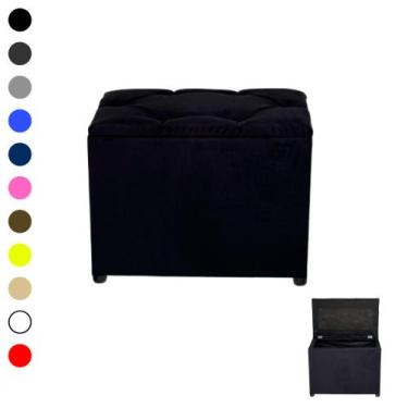 Imagem de Retangular puff baú organizador de espaço design decorativo ambiente -