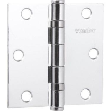 Imagem de Dobradiça P- Porta 3.1-2 Aço Carbono Cromado C- 3 Pç Vonder