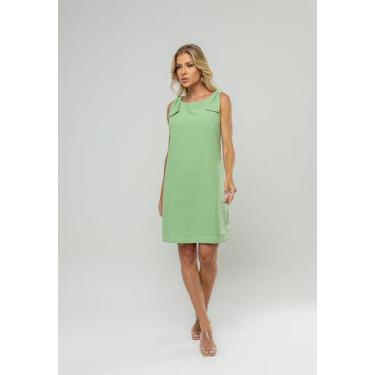 Imagem de Vestido Curto Regata Com Laço Nos Ombros Verde Salvatore, P