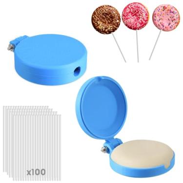 Imagem de Veributifo 2 peças de molde pop de disco impresso em 3D com 100 palitos, molde antiaderente para bolos perfeitos, máquina de sobremesa faça você mesmo para padeiros domésticos e profissionais