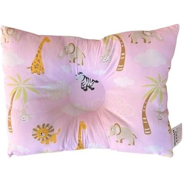 Imagem de Travesseiro Anatômico Bebê para Berço e Carrinho, Safari, 27x37cm (3 cores a disposição) (Rosa Bebê)