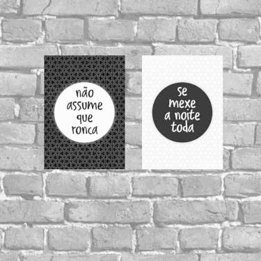 Imagem de Kit 2 Placas Decorativas Frase Casal Humor 18X27Cm