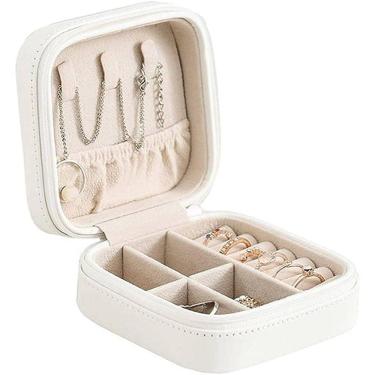 Imagem de Porta Joias Portatil Quadrado Com Divisorias Na Solapa