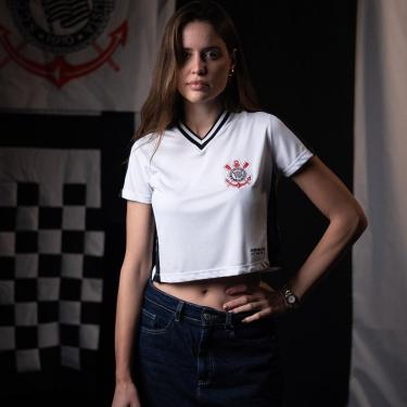 Imagem de Camisa Cropped Corinthians Branco Dry Torcedora Feminina-Feminino