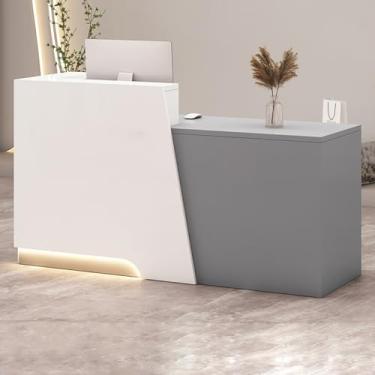 Imagem de Mesa de recepção, balcão de recepção, mesa de recepção de salão, mesa de recepção em pé, recepção pequena, balcão de loja, mesa de recepção em forma de L, caixa e balcão de recepção com balcão