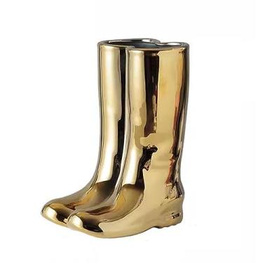 Imagem de CFGH6FDF Suporte de guarda-chuva em forma de botas criativas, suporte de guarda-chuva, balde de guarda-chuva, barril, vaso de cerâmica de porcelana, porta de entrada, varanda, guarda-chuva, interior
