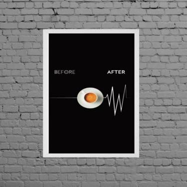 Imagem de Quadro Decorativo Café Sinal Vital 24X18Cm Moldura Branca