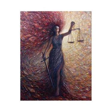 Imagem de Arte Em Tela Vintage Abstrata Da Deusa Da Justiça, Decoração Moderna P