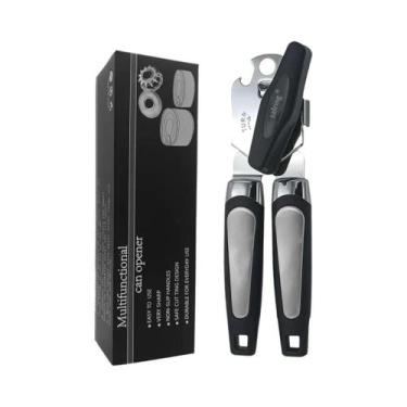 Imagem de Abridor De Latas Manual Robusto Em Aço Inoxidável Com Cabo Confortável