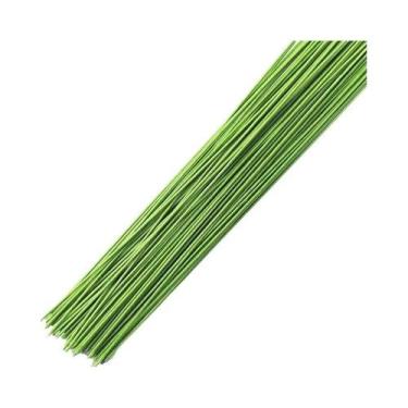 Imagem de Fio Floral 100 Peças 26 Gauge Verde Para Artesanato, Buquês, Hastes, G