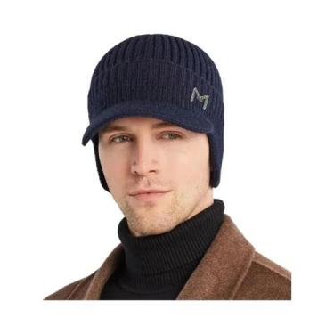 Imagem de Gorro De Inverno Quente Para Homens E Mulheres Com Forro De Lã, Aba E 