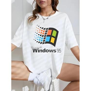 Imagem de Camiseta Windows 95 Vaporwave Masculina E Feminina, Gola Redonda, Verã