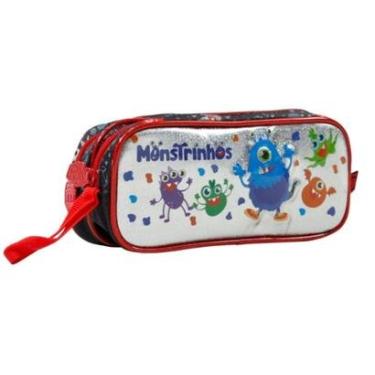 Imagem de Estojo Monstrinhos Infantil Escolar FT7117F - Vermelho - Único-Masculino