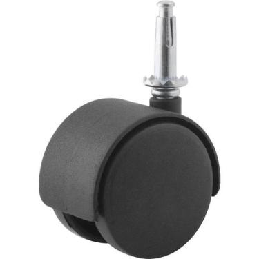 Imagem de Rodízio Giratório Duplo Leve 2.3/8", de Nylon, Preto, com Pino, Vonder