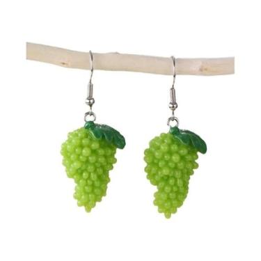 Imagem de Brincos Femininos De Moda Com Pingentes De Frutas E Folhas: Mirtilo, L