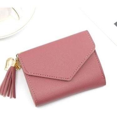 Imagem de Carteira Feminina Pequena Slim Porta Cartao Couro Luxo Moda - Tem Tudo