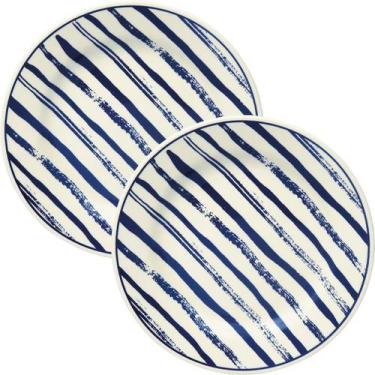 Imagem de Kit Jogo Pratos Raso Jantar 8 Pessoas 8Pçs Margaridas 24cm - Gici Home