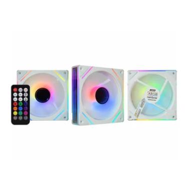 Imagem de Kit Cooler K-mex ARGB Aavwinfinity Nazca 3 Coolers 120 Mm Com Controladora