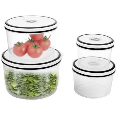 Imagem de Jogo kit 4 potes herméticos electrolux alimentos redondo, 550ml, 880ml