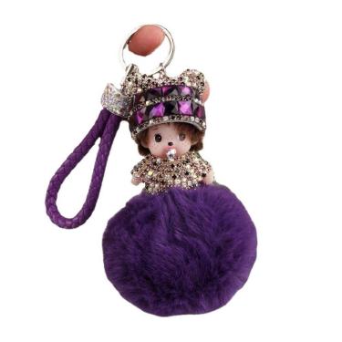 Imagem de Chaveiro Cute Panda Munchkin Doll com cristal e cordão de tecido