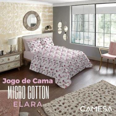 Imagem de Jogo de Cama Queen 4 Peças Camesa Micro Cotton 180 Fios Lençol com Elá