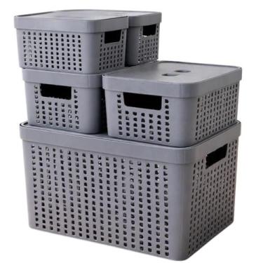 Imagem de Kit 5 Caixas Organizadoras com Tampa 2 Litros 4,5 Litros 17 Litros Ces