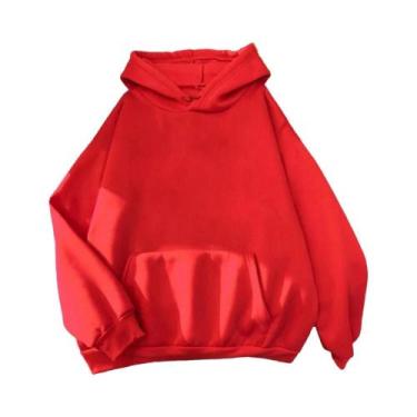 Imagem de Hoodies Oversized Unissex Em Fleece Para Outono E Inverno, Quentes E C