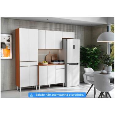 Imagem de Armário de Cozinha Compacta Aramóveis Prime 8 Portas 1 Gaveta, Cinamom