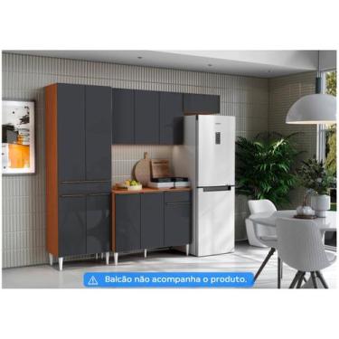 Imagem de Armário de Cozinha Compacta Aramóveis Prime 8 Portas 1 Gaveta, Cinamom