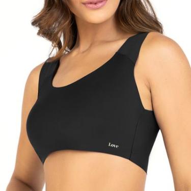 Imagem de Sutiã Top com Bojo Preto Love Secret Sem Costura Confortável