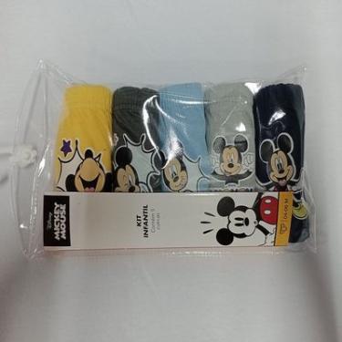 Imagem de Kit 5 Cuecas Slip Infantil Disney Mickey Novo Céu Confortável