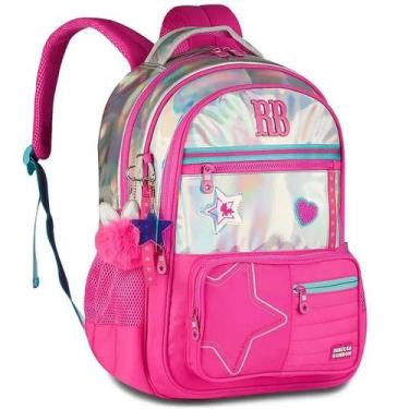 Imagem de Mochila Escolar de Costas Rebecca Bonbon Holografico Shine RB27017 Ros