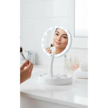 Imagem de Espelho LED Dobrável 10x: Luz Perfeita Para Sua Maquiagem! - Congratul