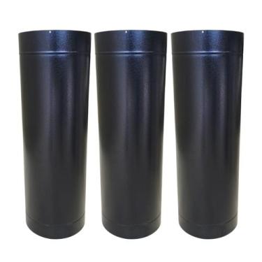 Imagem de Kit 2 Dutos 9 60cm Preto Chaminé Churrasqueira Forno Fogão - INOX LAUR