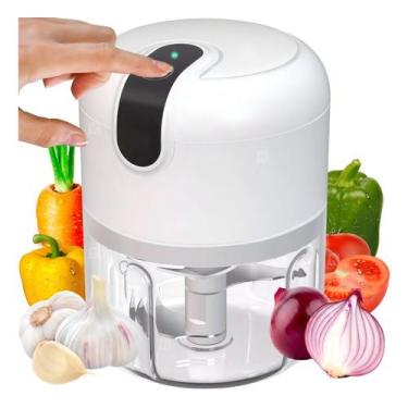 Imagem de Mini Processador Moedor De Alimentos 250mL 3 Lâminas usb potente alho 