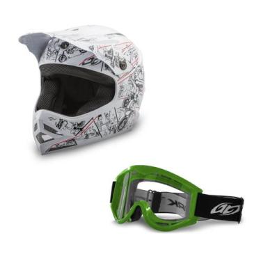 Imagem de Capacete Motocross Infantil Pro Tork Cartoon Racing + Óculos Pro Tork 