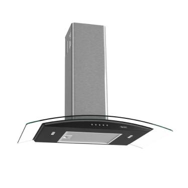 Imagem de Coifa Terim de Parede Clean Vidro Curvo Black Kroma 75cm Preto Com Kromanox 220V