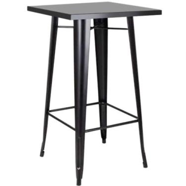 Imagem de Mesa Bistrô Alta Tolix 60x60cm Preta, Ideal Para Bar, Café Ou área Gou