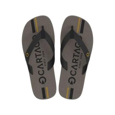 Imagem de Chinelo Masculino Cartago Atlanta 11840, Bege preto amarelo, 39
