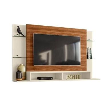 Imagem de Painel Malbec para TV de até 55 Polegadas Cinamomo Mel / Off White - M